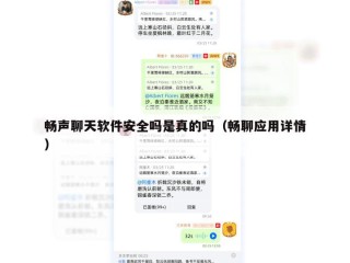 畅声聊天软件安全吗是真的吗（畅聊应用详情）