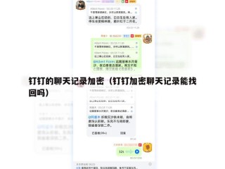 钉钉的聊天记录加密（钉钉加密聊天记录能找回吗）