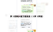 萝卜密聊pc版下载安装（卜萝卜萝蜜）