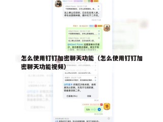 怎么使用钉钉加密聊天功能（怎么使用钉钉加密聊天功能视频）