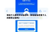 微信个人聊天可以加密吗（微信能加密某个人的聊天记录吗）