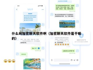 什么叫加密聊天软件啊（加密聊天软件是干嘛的）