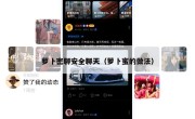 萝卜密聊安全聊天（萝卜蜜的做法）