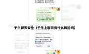 千牛聊天安全（千牛上聊天有什么风险吗）