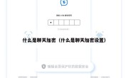 什么是聊天加密（什么是聊天加密设置）