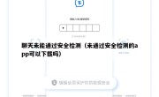聊天未能通过安全检测（未通过安全检测的app可以下载吗）