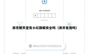 派币聊天室有小红旗嘛安全吗（派币有用吗）
