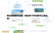 微信单条聊天加密（微信单个好友聊天记录加密）