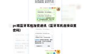pc端蓝牙耳机加密通讯（蓝牙耳机连接设置密码）