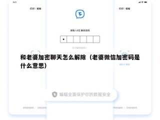 和老婆加密聊天怎么解除（老婆微信加密码是什么意思）