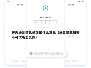 聊天语音信息已加密什么意思（语音信息加密不可试听怎么办）