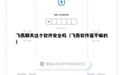 飞燕聊天这个软件安全吗（飞燕软件是干嘛的）