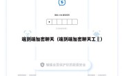 端到端加密聊天（端到端加密聊天工兿）