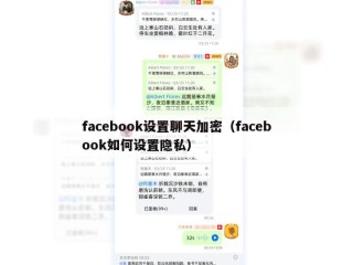 facebook设置聊天加密（facebook如何设置隐私）
