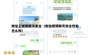 微信上视频聊天安全（微信视频聊天安全性能怎么样）
