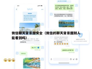 微信聊天背景图安全（微信的聊天背景图别人能看到吗）
