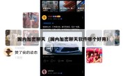 国内加密聊天（国内加密聊天软件哪个好用）