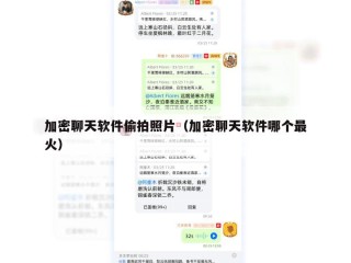 加密聊天软件偷拍照片（加密聊天软件哪个最火）