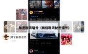 加密聊天暗号（微信聊天秘密暗号）