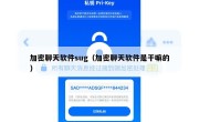 加密聊天软件sug（加密聊天软件是干嘛的）