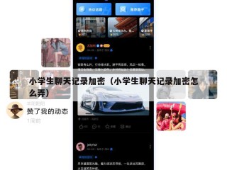 小学生聊天记录加密（小学生聊天记录加密怎么弄）