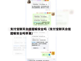 支付宝聊天会提醒嘛安全吗（支付宝聊天会提醒嘛安全吗苹果）