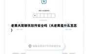 老黄大哥聊天软件安全吗（大老黄是什么意思）