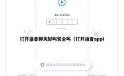 打开语音聊天好吗安全吗（打开语音app）