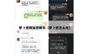 萝卜密聊加密聊天（萝卜密怎么吃）