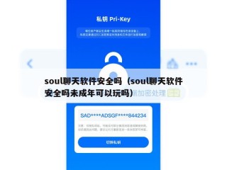 soul聊天软件安全吗（soul聊天软件安全吗未成年可以玩吗）