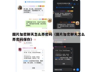 图片加密聊天怎么弄密码（图片加密聊天怎么弄密码保存）