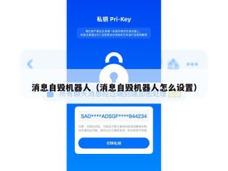 消息自毁机器人（消息自毁机器人怎么设置）