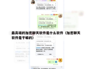 最高端的加密聊天软件是什么软件（加密聊天软件是干嘛的）