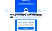 soul上聊天安全吗（soul聊天是真的吗）