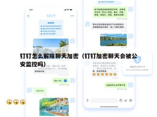 钉钉怎么解除聊天加密（钉钉加密聊天会被公安监控吗）