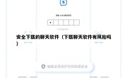安全下载的聊天软件（下载聊天软件有风险吗）