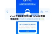 gta公共聊天外挂安全吗（gta5公共聊天往前翻）