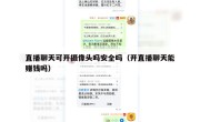 直播聊天可开摄像头吗安全吗（开直播聊天能赚钱吗）