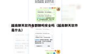越南聊天软件有群聊吗安全吗（越南聊天软件是什么）