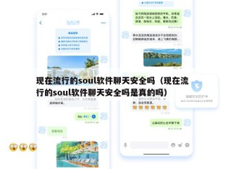 现在流行的soul软件聊天安全吗（现在流行的soul软件聊天安全吗是真的吗）