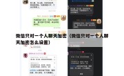 微信只对一个人聊天加密（微信只对一个人聊天加密怎么设置）