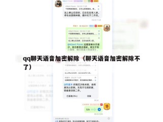 qq聊天语音加密解除（聊天语音加密解除不了）
