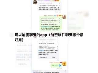可以加密聊天的app（加密软件聊天哪个最好用）