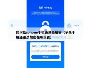 如何给iphone手机通讯录加密（苹果手机通讯录加密在哪设置）