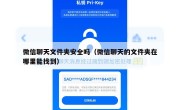 微信聊天文件夹安全吗（微信聊天的文件夹在哪里能找到）