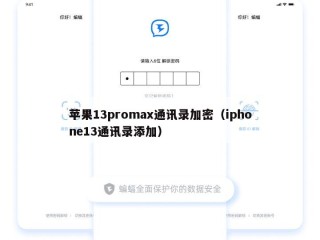 苹果13promax通讯录加密（iphone13通讯录添加）