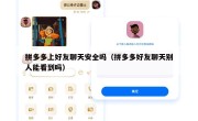 拼多多上好友聊天安全吗（拼多多好友聊天别人能看到吗）
