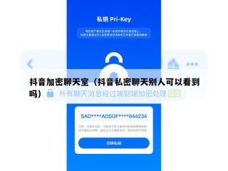 抖音加密聊天室（抖音私密聊天别人可以看到吗）