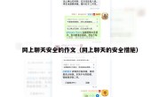 网上聊天安全的作文（网上聊天的安全措施）