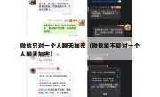 微信只对一个人聊天加密（微信能不能对一个人聊天加密）
